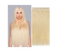 Extension per capelli con clip Clip nelle estensioni dei capelli Capelli umani veri # 613 Estensioni dei capelli lisci biondi in un pezzo 16-26 pollici Pezzi di capelli Remy brasiliani for le donne Ex