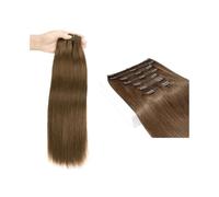 Extension per capelli con clip Clip nelle estensioni dei capelli veri capelli umani # 6 castano castano 120G 8 pezzi doppia trama spessa clip diritta come la seta nelle estensioni dei capelli Remy Ext