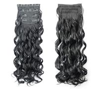 Extension per capelli con clip, da donna, sintetiche, lunghe e ricci, ondulate, per feste quotidiane