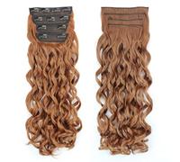 Extension per capelli con clip, da donna, sintetiche, lunghe e ricci, ondulate, per feste quotidiane