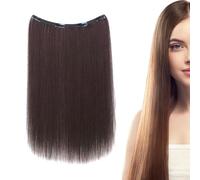 Extension per capelli con clip in - Autentiche extension per capelli umani | Estensione dei capelli dall'aspetto naturale, 20 pollici lungo, dritto, portatile per donne e ragazze, elegante parrucca