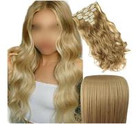 Extension per capelli con clip, lunghezza 50 cm, lisce, resistenti al | Integrazione senza cuciture, aspetto naturale, tenuta sicura, nasconde i capelli sottili, fissaggio rapido