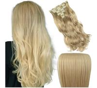 Extension per capelli con clip, lunghezza 50 cm, lisce, resistenti al | Integrazione senza cuciture, aspetto naturale, tenuta sicura, nasconde i capelli sottili, fissaggio rapido