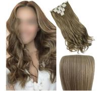 Extension per capelli con clip, lunghezza 50 cm, lisce, resistenti al | Integrazione senza cuciture, aspetto naturale, tenuta sicura, nasconde i capelli sottili, fissaggio rapido