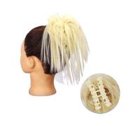 Extension per capelli con clip per chignon con artigli, soffice chignon biondo nero, capelli finti naturali da donna, panino disordinato con capelli arruffati (613)
