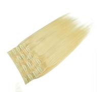 Extension per capelli con clip senza soluzione di continuità, capelli veri biondi, extension con clip per donna, uso quotidiano, morbide naturali, seta PU, fascia sottile 6 pezzi, #613,20inch