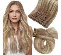 Extension per capelli con clip, set di capelli veri lisci da 5 e 7 pezzi, extension per capelli umani con clip brasiliane da 8, 22, 8, 16 pollici, 40 cm, 105 g, 70 g, 105 g