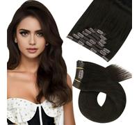 Extension per capelli con clip, set di capelli veri lisci da 5 e 7 pezzi, extension per capelli umani con clip brasiliane da 2, 12 pollici, 30 cm, 70 g, 5 pezzi, 70 g, 105 g