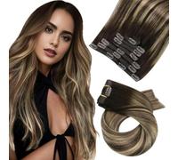 Extension per capelli con clip, set di capelli veri lisci da 5 e 7 pezzi, extension per capelli umani con clip brasiliane da 4, 27, 4, 14 pollici, 35 cm, 70 g, 5 pezzi, 70 g, 105 g