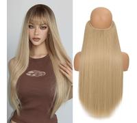 Extension per capelli con filo invisibile, con fascia trasparente, regolabile e sicura, 60 cm, per donne (107#)