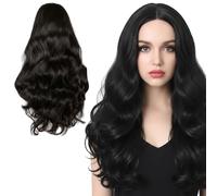 Extension per capelli con nastro adesivo da 16 pollici (nero), clip a forma di U senza cuciture nella parte di capelli con clip a scatto facili per un volume dall'aspetto rapido e naturale