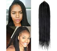 Extension per Capelli Con Trecce Senegalesi All'Uncinetto, Confezione Da 6, Trecce Sintetiche, Piccole Havana, Intrecciate 2X, Capelli in Fibra Alta Temperatura, 30 Pezzi/Confezione (18 Pollici, 1B)