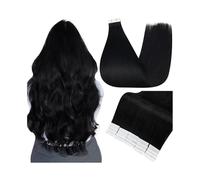Extension per capelli Extension for capelli lisci da donna, 20 pezzi/50 g, adesive bifacciali, parrucca invisibile(Black,20 inch)