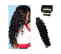 Extension per capelli Extension for capelli ondulati da donna nere, 20 pezzi, nastro biadesivo invisibile da 50 g(20 inch)