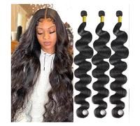 Extension per Capelli Fasci di onde del corpo lunghe nere naturali da 10-30 pollici Fasci di tessuto di capelli umani vergini al 100% Estensioni dei capelli umani di Remy Fasci 1/3/4 Extension per Tre