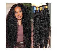 Extension per Capelli Fasci di onde profonde sciolti neri naturali Capelli umani 100% Capelli di Remy brasiliani Ricci Onda d'acqua Fasci 2/3/4 Extension per Treccine(18 20 22)