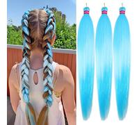 Extension per capelli intrecciate aggiornate, mix Tinsel, capelli pre-stirati per intrecciare trecce intrecciate senza prurito con acqua calda, capelli lisci Yaki