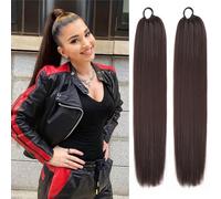 Extension per capelli intrecciati per donne nere dritte avvolgenti a coda di cavallo intrecciate estensioni pre allungate