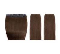 Extension per capelli lisci con clip, capelli umani veri, extension per capelli neri, extension per capelli lisci lunghi senza traccia, 20"/50 cm, 0,3 libbre/130 g, 3 pez,16