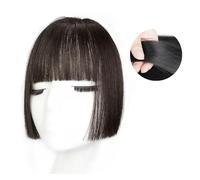 Extension per capelli lunghi da 10 pollici con frangia da principessa, frangia dal taglio principessa, frangia ordinata con tempie, per clip per uso quotidiano (Brown Black)