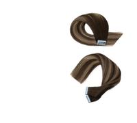 extension per capelli, Nastro nelle estensioni dei capelli Capelli umani Lisci Macchina Remy Trama di pelle adesiva naturale europea senza cuciture 20 pezzi/pacco(Bronde ombre,16inch)