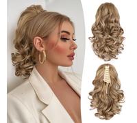 Extension per capelli naturali con clip - capelli sintetici naturali da 30 cm, coda di cavallo, extension morbide per donne e ragazze (colore: 16H10#)