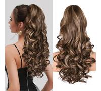 Extension per capelli naturali con clip, extension per capelli naturali sintetici, 60 cm, coda di cavallo, extension morbide per donne e ragazze (colore: 6H12#)