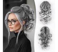 Extension per capelli naturali di 30 cm, capelli sintetici naturali, coda di cavallo, extension morbide per donne e ragazze (colore: T2/1001#)