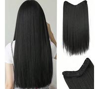 Extension per capelli neri con molletta, extension per capelli dritti da 16 a 32 pollici, extension per capelli sintetici V, adatti per varie occasioni come festival musicali, feste, cosplay, vacanze 