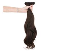 Extension per capelli neri da donna, lunghe e ondulate, con clip, veri capelli umani, 5 pezzi, lunghe e morbide, onde glamour, spesse.,24