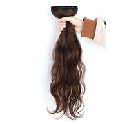 Extension per capelli ondulati lunghi 20"/50 cm, con clip, capelli veri umani, senza traccia, invisibili, 3 pezzi, extension nere, parrucche regolabili in capelli umani,24