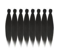 Extension per capelli pre-stirate, 61 cm, confezione da 8 trecce sintetiche all'uncinetto, facili da intrecciare naturali, con acqua calda, consistenza morbida yaki professionale (61 cm, 4)