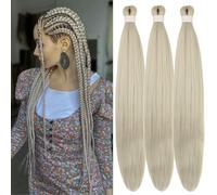 Extension per capelli pre-stirate, colore bianco cenere, senza nodi, 3 confezioni