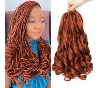 Extension per capelli ricci francesi, 40,6 cm, 8 confezioni, capelli ricci per trecce pre-stirati, extension per ricci francesi per trecce, extension per trecce all'uncinetto, extension a spirale (350