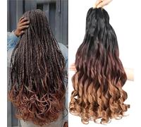 Extension per capelli ricci francesi, 50 cm, 8 confezioni da 8 ciocche di capelli ricci pre-stirati, per trecce all'uncinetto, extension a spirale (1B/33/30#, 50,8 cm (confezione da 8)