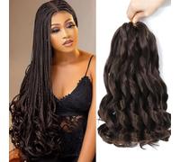 Extension per capelli ricci francesi, 50 cm, 8 confezioni da 8 ciocche di capelli ricci pre-stirati, per trecce all'uncinetto, extension a spirale (4#, 50,8 cm (confezione da 8)