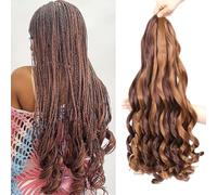 Extension per capelli ricci francesi, 61 cm, 8 confezioni, capelli ricci pre-stirati per trecce, extension a ricci francesi per trecce all'uncinetto, extension a spirale (33P30#, 61 cm (confezione da
