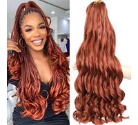 Extension per capelli ricci francesi, 71 cm, 8 confezioni da 8 ciocche di capelli ricci pre-stirati, per trecce all'uncinetto, trecce a spirale (350#, 71 cm (confezione da 8)