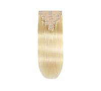 Extension per capelli segreti, extension per capelli umani con clip, 40,6 - 61 cm, biondi 100% capelli umani remy, morbidi e setosi, da donna, 8 pezzi, 18 clip, confezione da 1