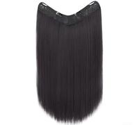Extension per capelli sintetici, 50 cm, resistenti al calore, lisce, colore | Design a V senza cuciture, integrazione invisibile, segue la forma della testa, sensazione naturale, per tutti i tipi di