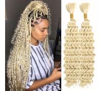 Extension per capelli sintetici, 61 cm, bagnati, ondulati, 61 cm, 160 g, extension di alta qualità per trecce profonde, 2 confezioni, n. 613