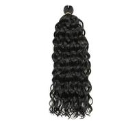 Extension Per Capelli Sintetici Naturali Intrecciati A Treccia All'uncinetto Con Riccioli Ondulati 1B 18 Inch 3Pcs