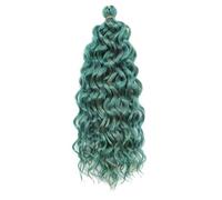 Extension Per Capelli Sintetici Naturali Intrecciati A Treccia All'uncinetto Con Riccioli Ondulati M-BLUE 18 Inch 3Pcs