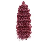 Extension Per Capelli Sintetici Naturali Intrecciati A Treccia All'uncinetto Con Riccioli Ondulati RED-99J 18 Inch 3Pcs