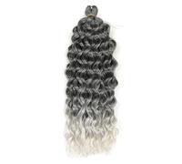 Extension Per Capelli Sintetici Naturali Intrecciati A Treccia All'uncinetto Con Riccioli Ondulati T1Bgray9 18 Inch 3Pcs