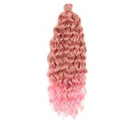 Extension Per Capelli Sintetici Naturali Intrecciati A Treccia All'uncinetto Con Riccioli Ondulati T27-Pink 24 Inch 3Pcs