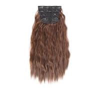 Extension per capelli, Toppa for capelli for parrucca ondulata ad acqua da 4 pezzi Toppa for capelli da 20 pollici con clip in quattro pezzi BB Clip for capelli da donna,per donne(Light brown)
