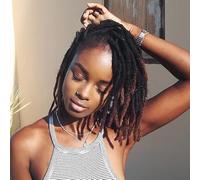 Extension per capelli umani da 0,6 cm, 6 cm, colore nero, completo a mano, permanente, può essere tinto e sbiancato per donne, uomini, bambini, dreadlock estensioni veri capelli umani