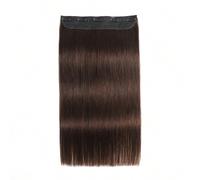 Extension per capelli umani diritti a molletta, colore marrone scuro, 5 molletta, in un unico pezzo con doppia trama, setosi e dritti Capelli veri