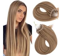 Extension per capelli veri con microring, colori misti, 40 cm, 30 g, 50 pezzi, diversi colori, morbide e confortevoli, fusione senza cuciture con i propri capelli, ideali per matrimoni, feste, uso
